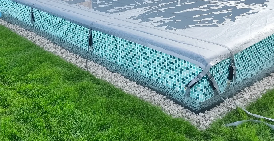 Покрывало для бассейна под снегом — защита зимой в Сочи